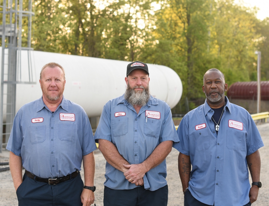 Anderson Oil Company drivers in front of their truck